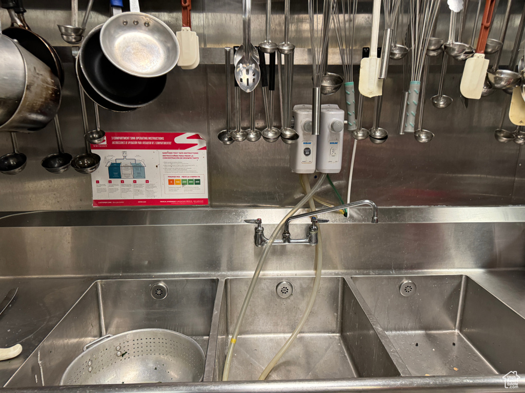 Interior space with stainless steel counters