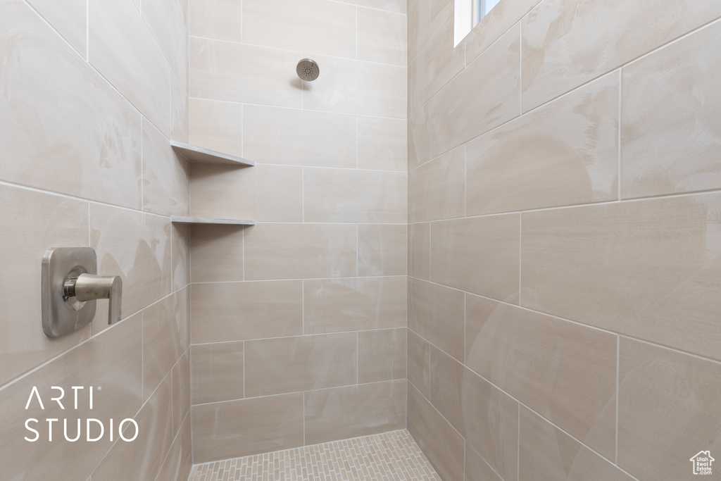 Bathroom with a tile shower