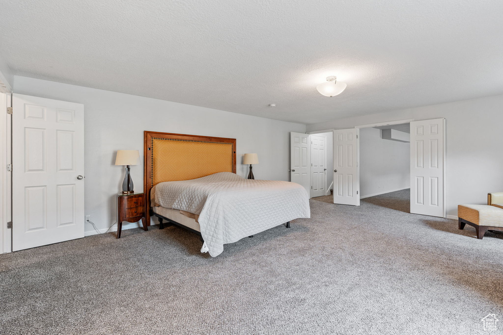 Bedroom with carpet floors