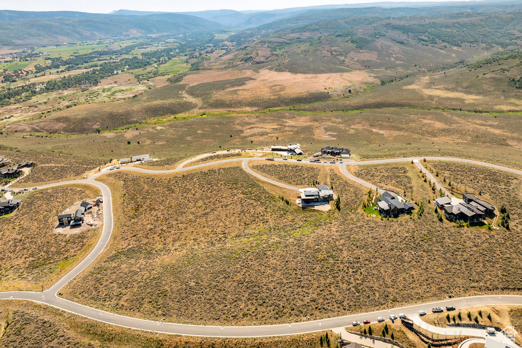 Bird's eye view featuring a mountain view and a rural view