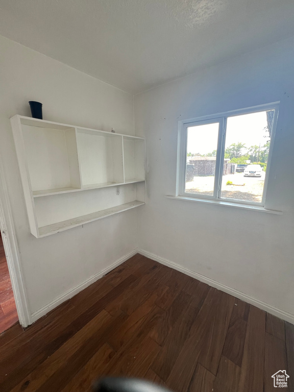 Interior space with hardwood / wood-style floors