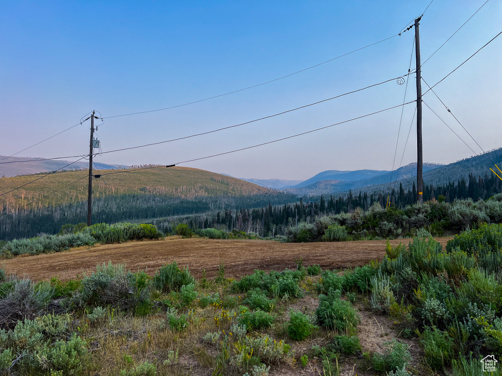 Mountain view featuring a rural view