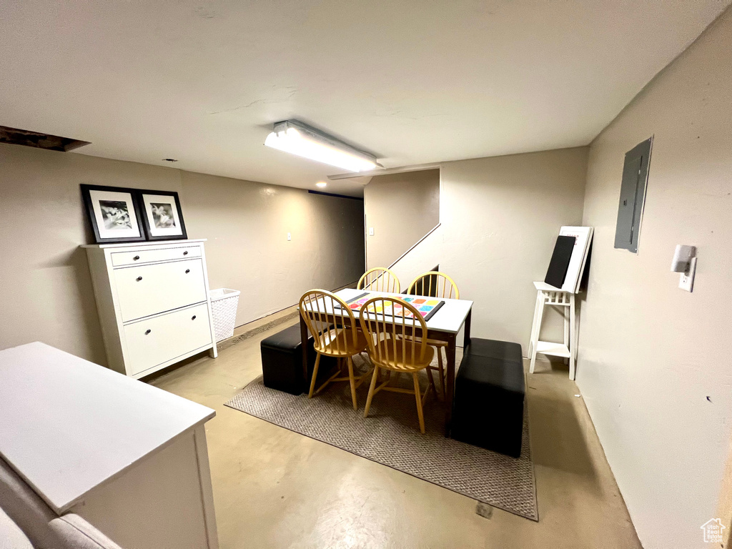 Dining area with electric panel