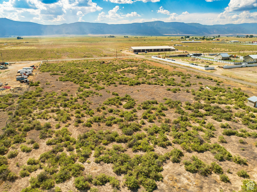 Drone / aerial view featuring a rural view and a mountain view