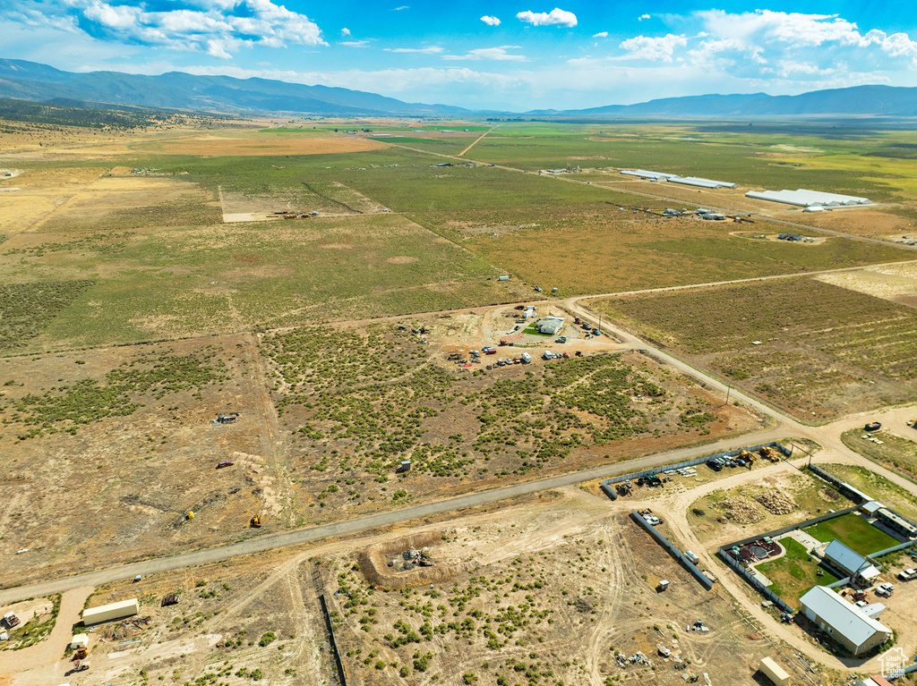 Aerial view featuring a mountain view and a rural view