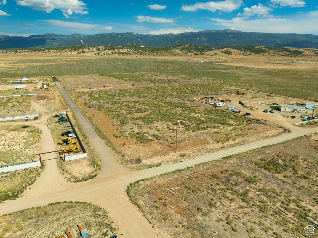 Aerial view with a rural view and a mountain view