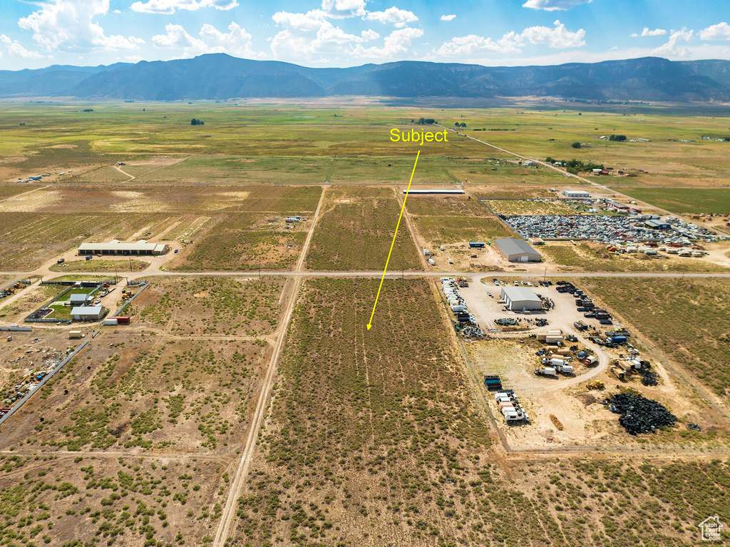 Aerial view with a rural view and a mountain view