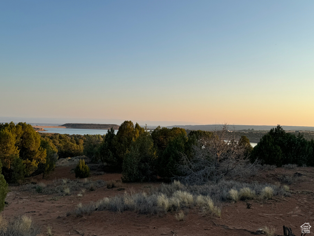 Nature at dusk with a water view