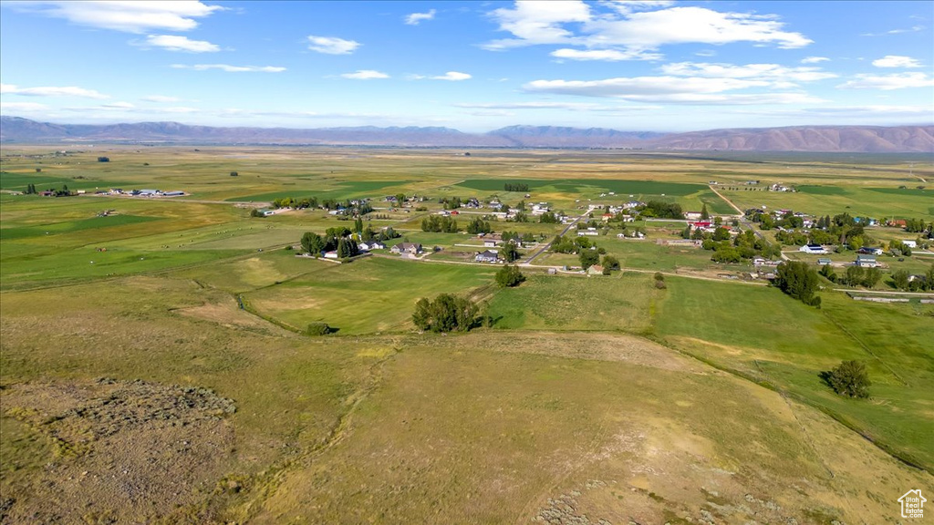 Aerial view with a mountain view and a rural view