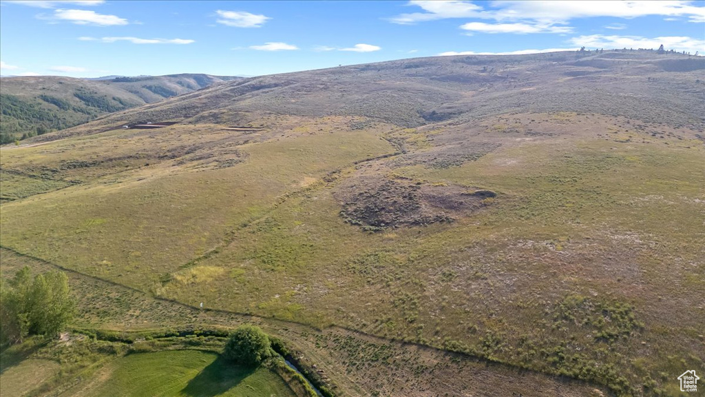 Drone / aerial view with a mountain view