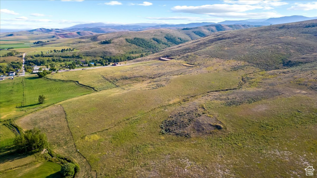 Bird\\\'s eye view with a mountain view and a rural view