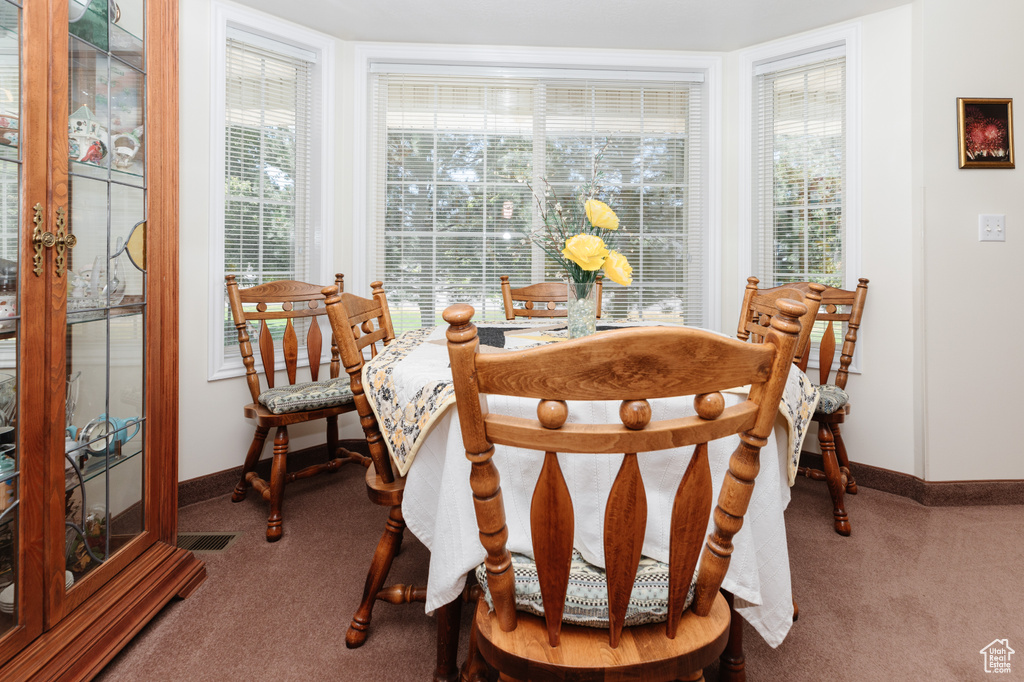 Dining area with carpet