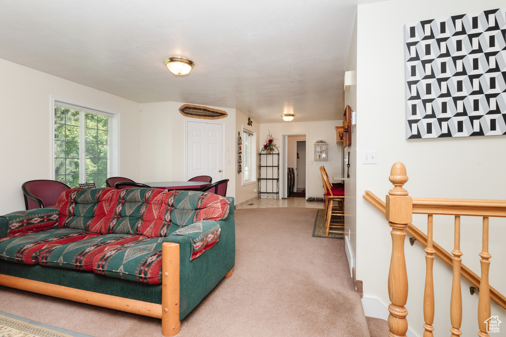 View of carpeted living room