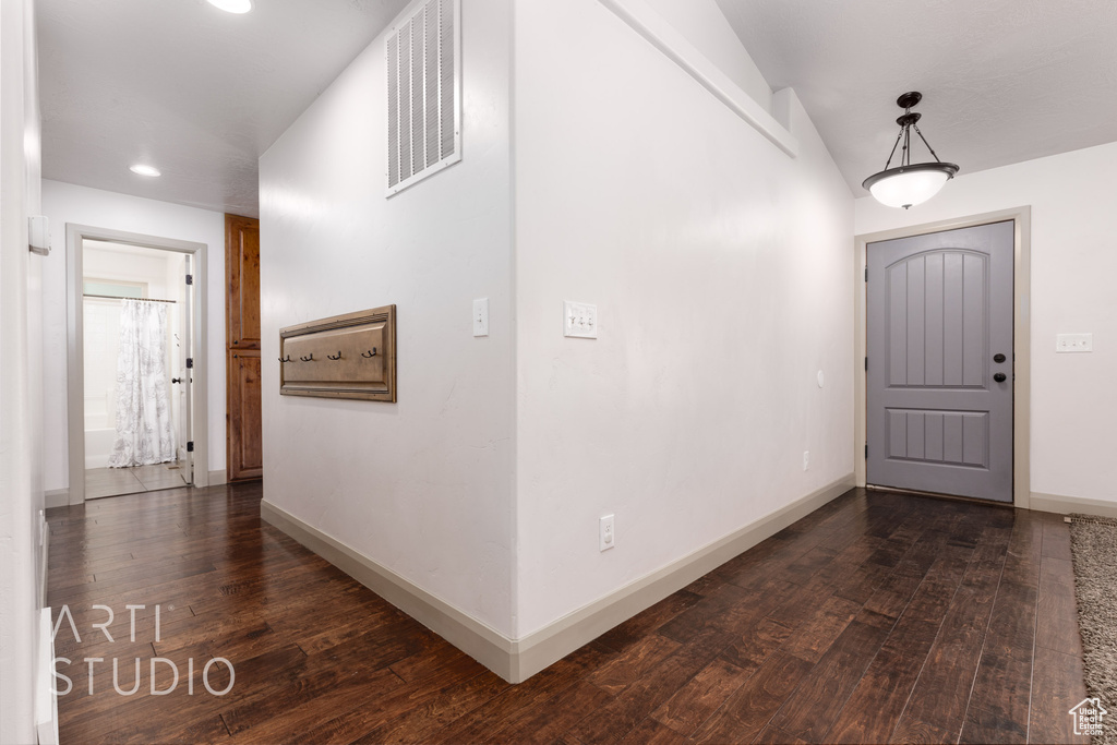 Entrance foyer featuring wood-type flooring