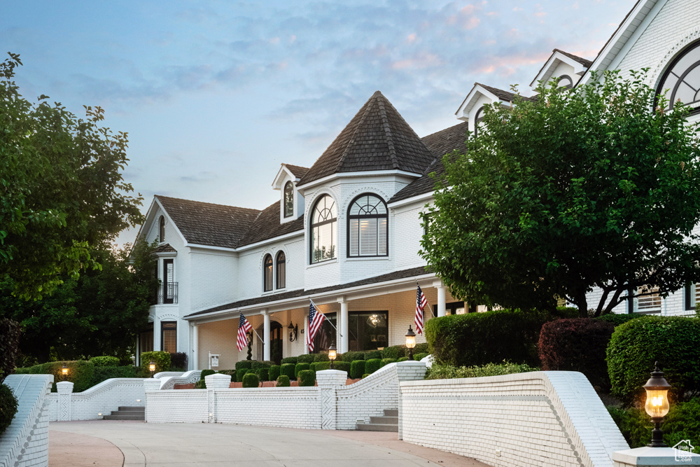 Exterior space featuring covered porch