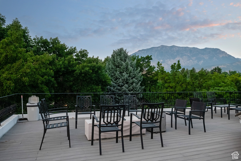 Deck with a mountain view