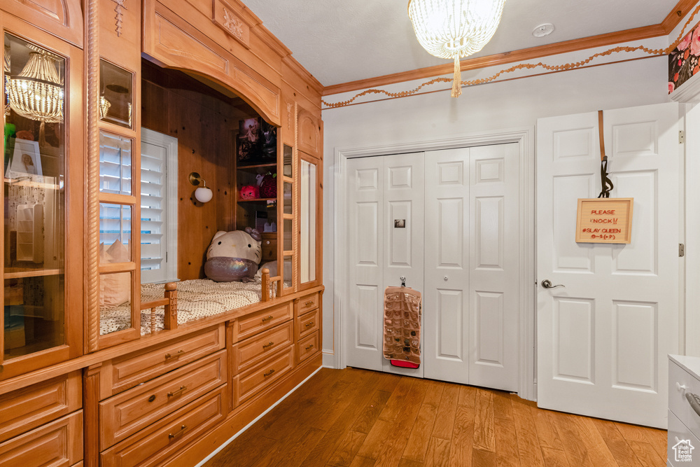 Interior space with hardwood / wood-style floors