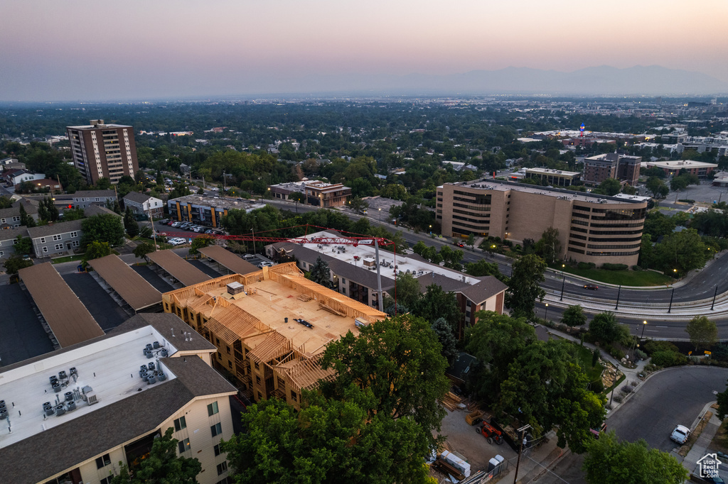 View of aerial view at dusk