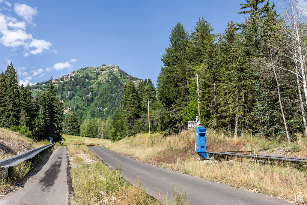 View of street with a mountain view