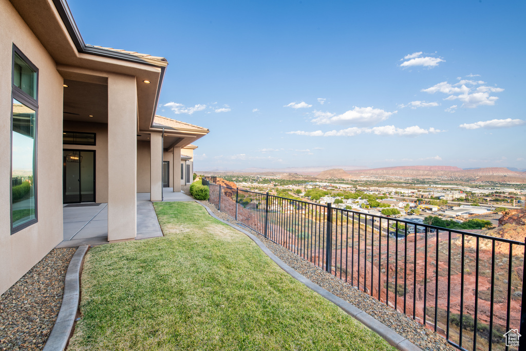 View of yard featuring a patio