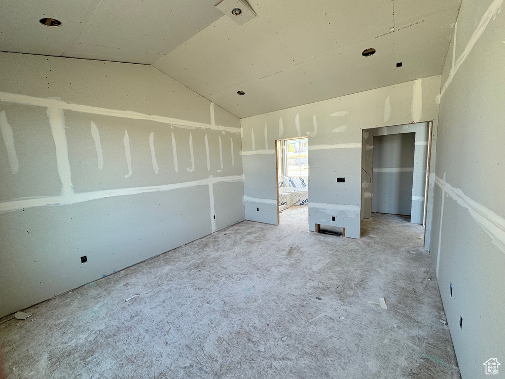 Interior space with lofted ceiling