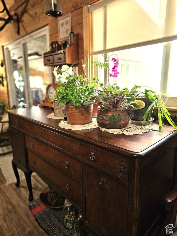 Interior space with hardwood / wood-style flooring