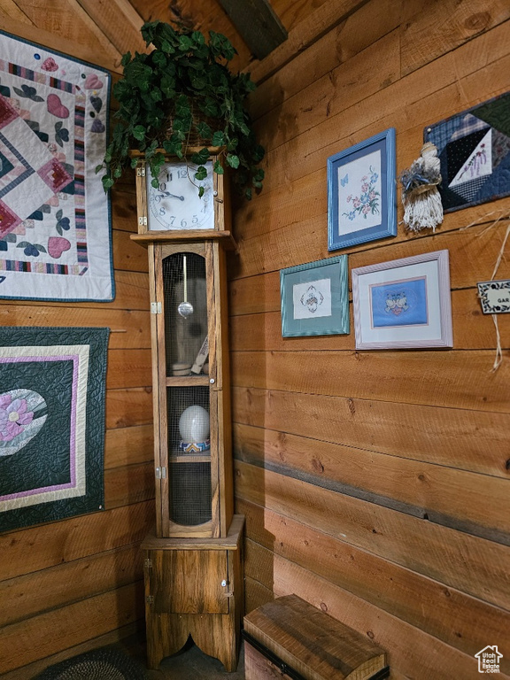 Interior space with wooden walls