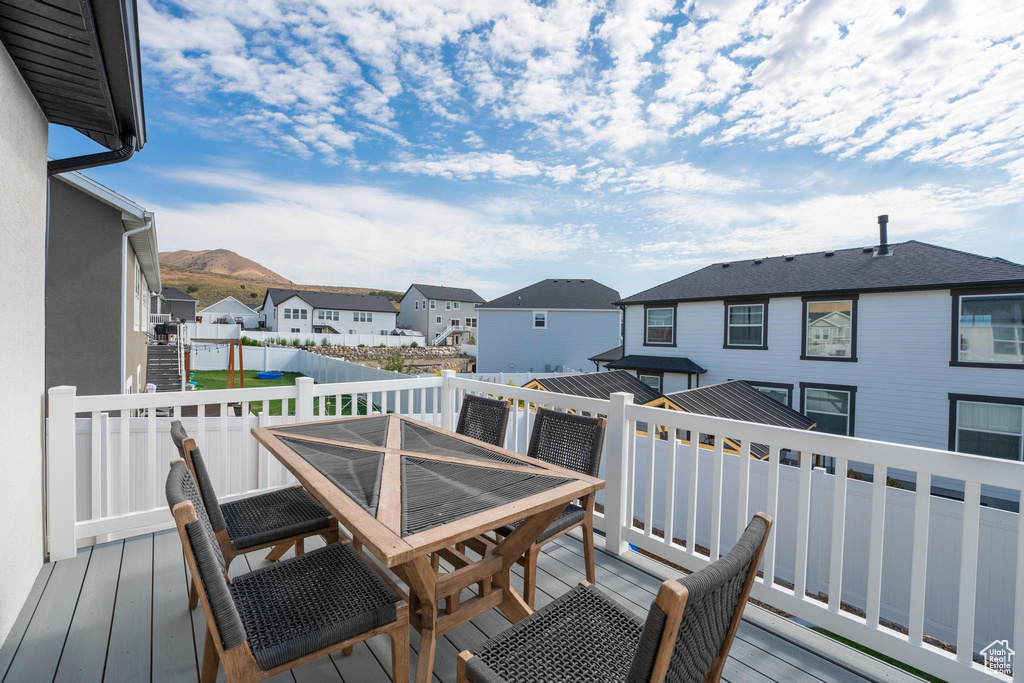 View of wooden deck