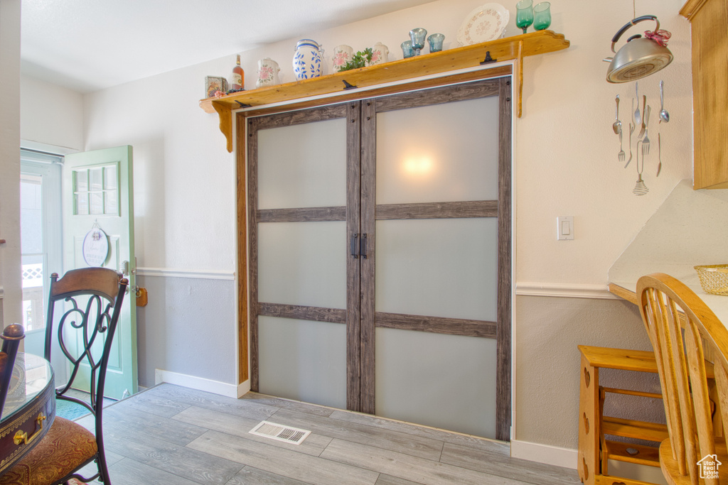 Interior space with wood-type flooring