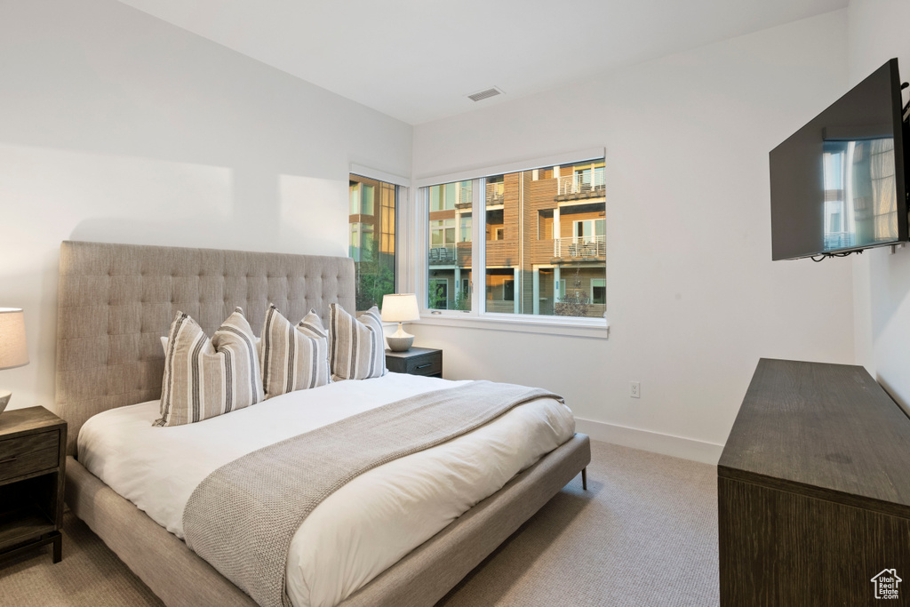 View of carpeted bedroom