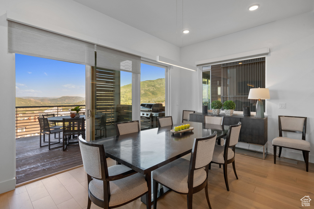 Dining area featuring hardwood / wood-style floors