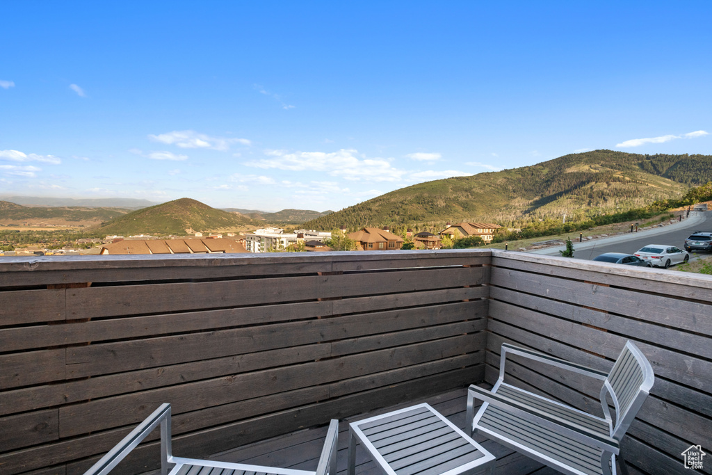 Exterior details with a mountain view