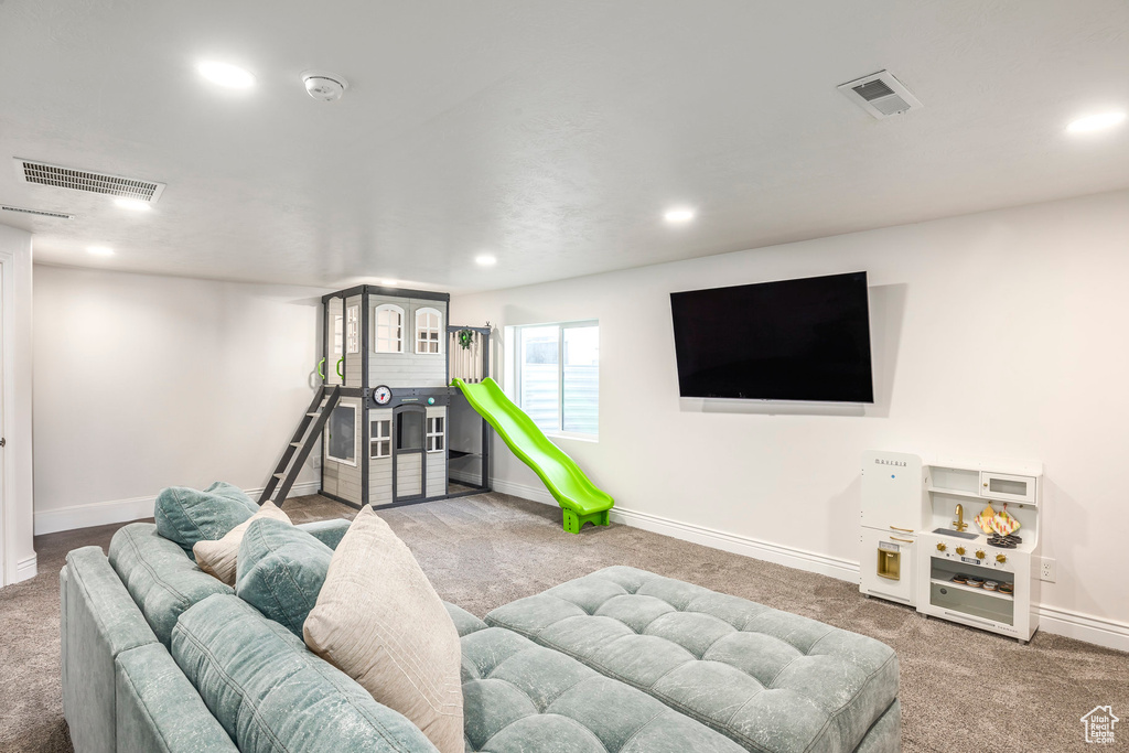 View of carpeted living room