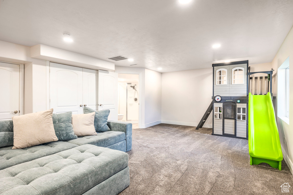 View of carpeted living room