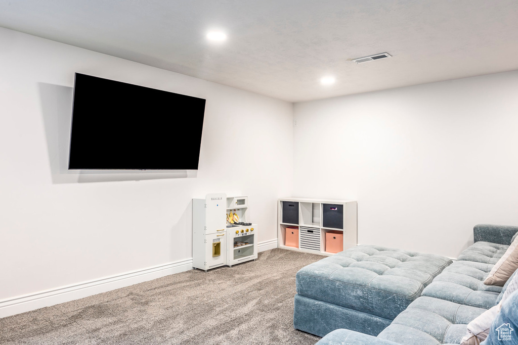 View of carpeted living room