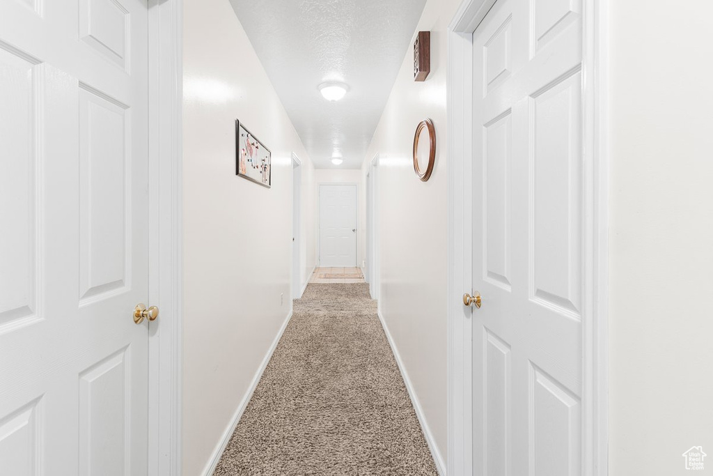 Corridor with carpet flooring