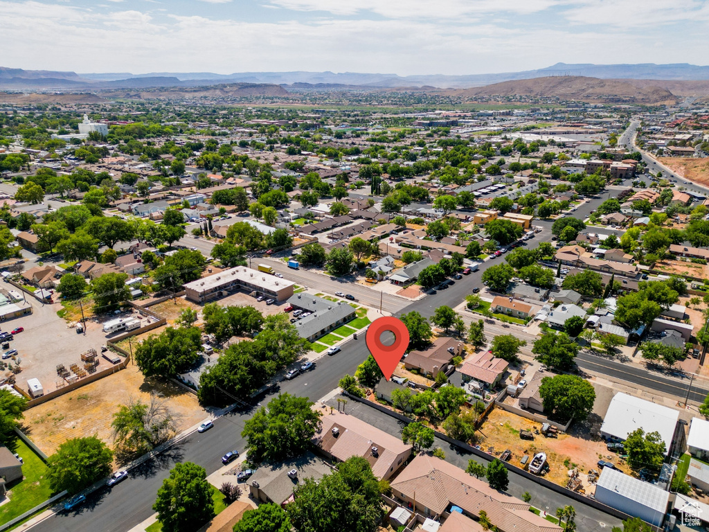 Bird's eye view featuring a mountain view