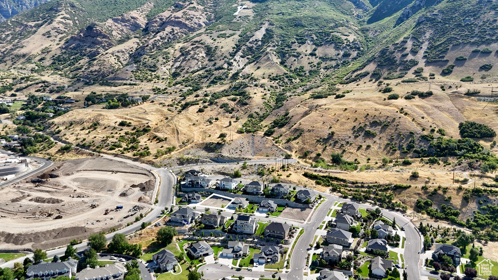 Drone / aerial view with a mountain view