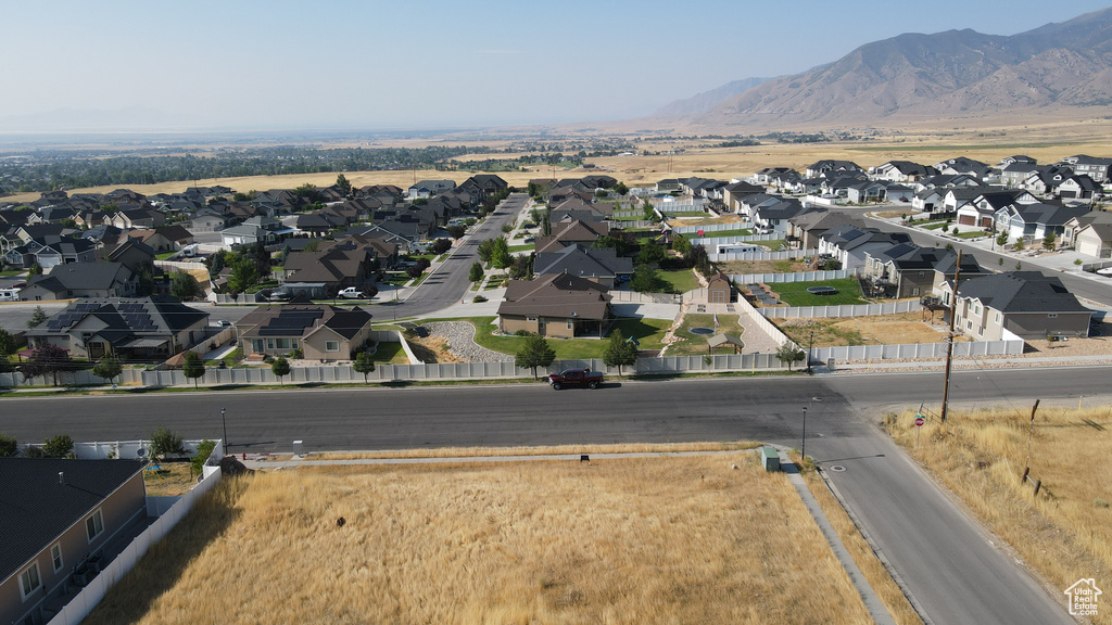 Drone / aerial view with a mountain view