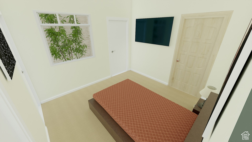 Bedroom with a closet and wood-type flooring