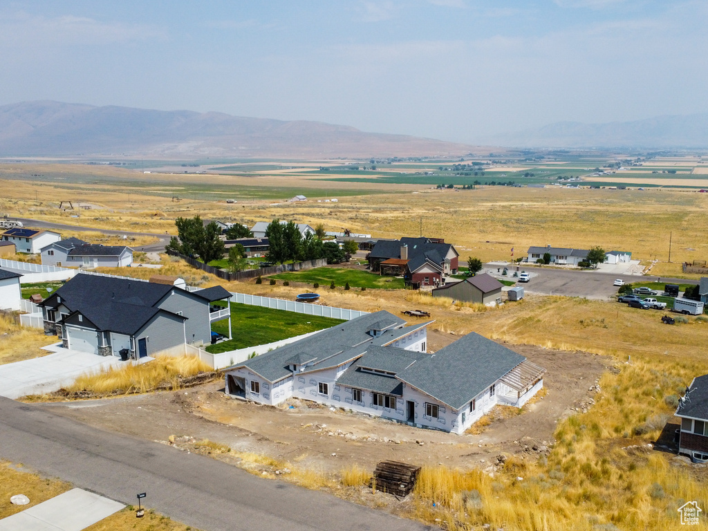 Aerial view featuring a mountain view