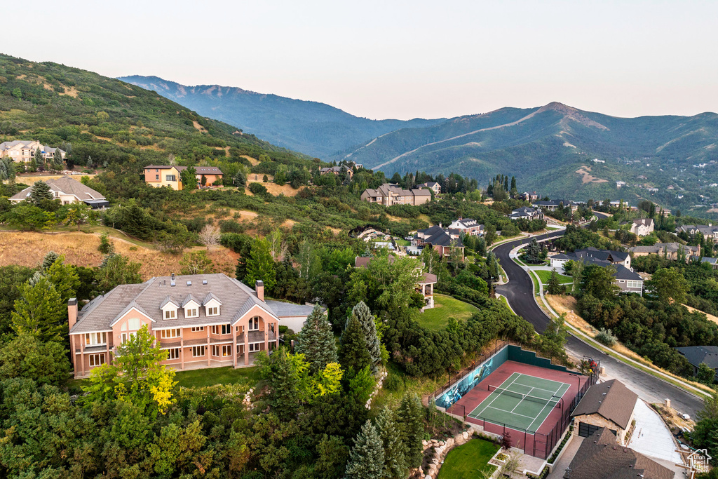 Bird's eye view featuring a mountain view