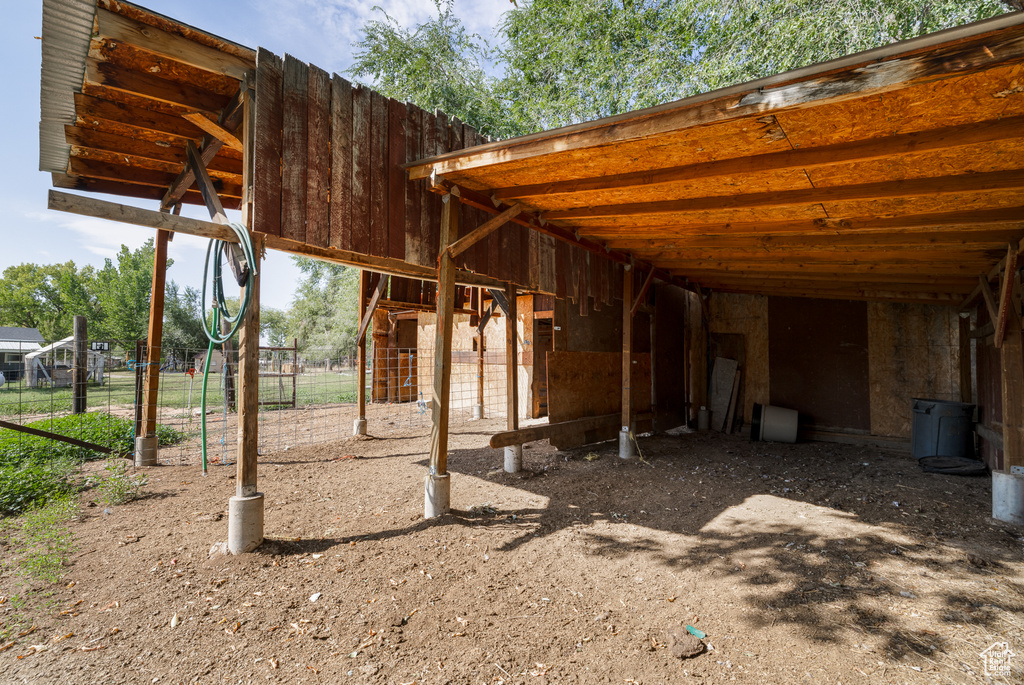 Exterior space featuring an outdoor structure