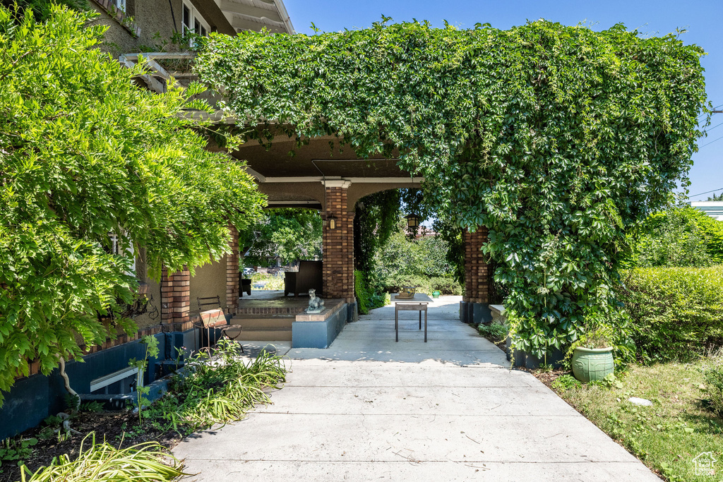 View of community with a patio area