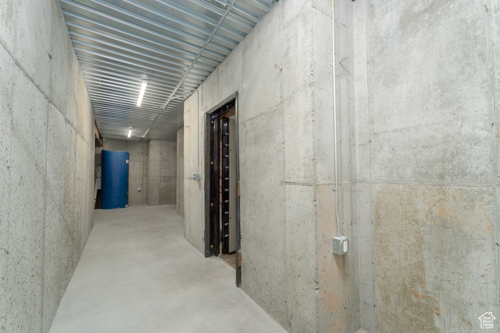 Hall featuring water heater
