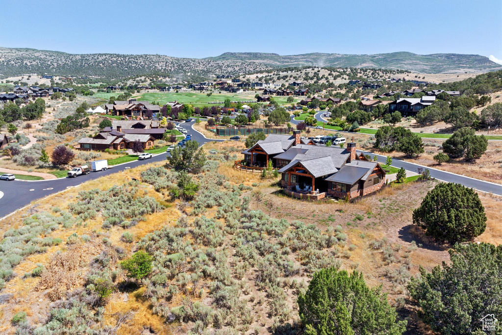 Bird's eye view featuring a mountain view