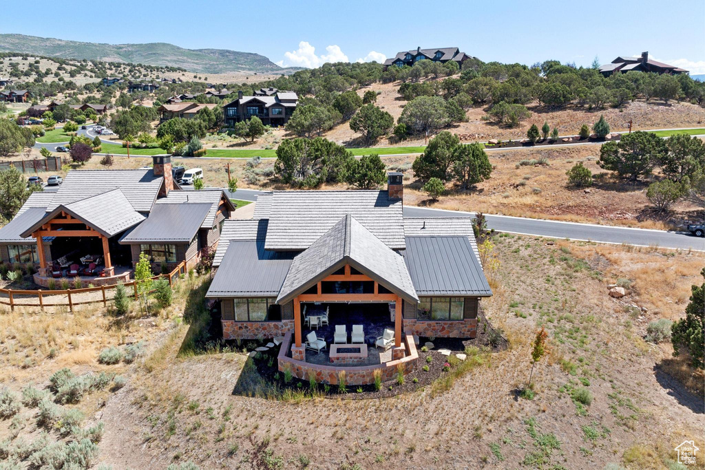 Bird's eye view featuring a mountain view