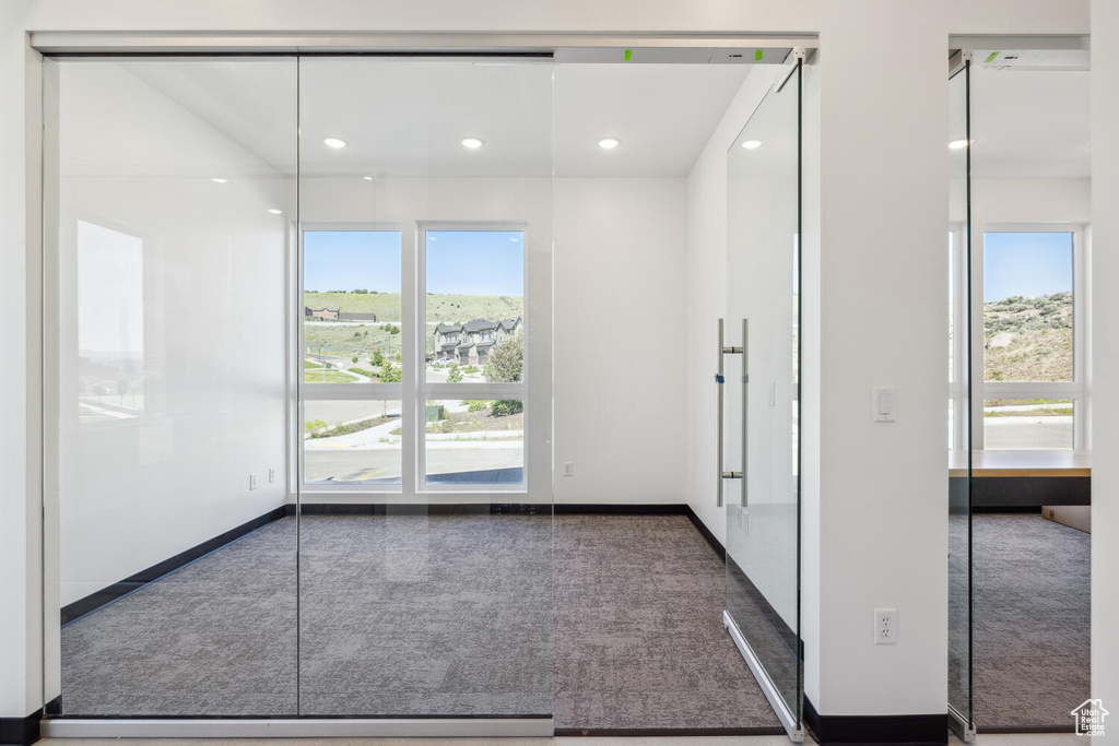 View of carpeted spare room