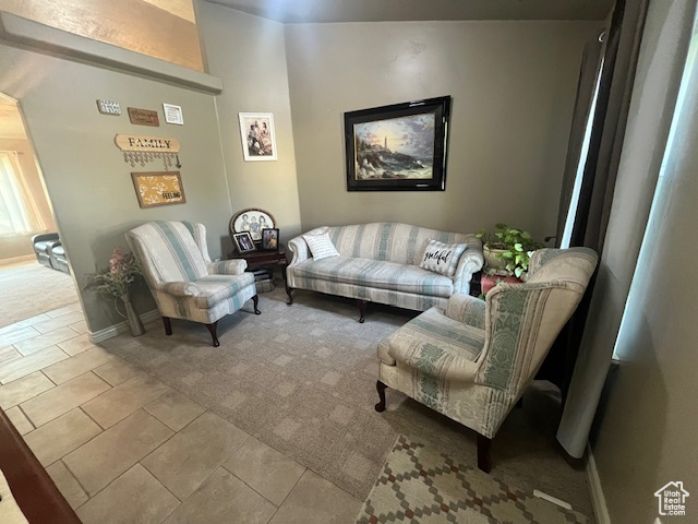 Living room with carpet