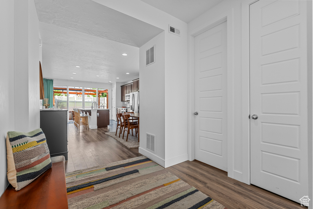 Interior space featuring hardwood / wood-style flooring